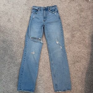 Abercrombie & Fitch Blue High Rise Distressed Jeans
